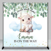 Lofaris Sweet Little Baby Lamp Custom Name Shower Backdrop
